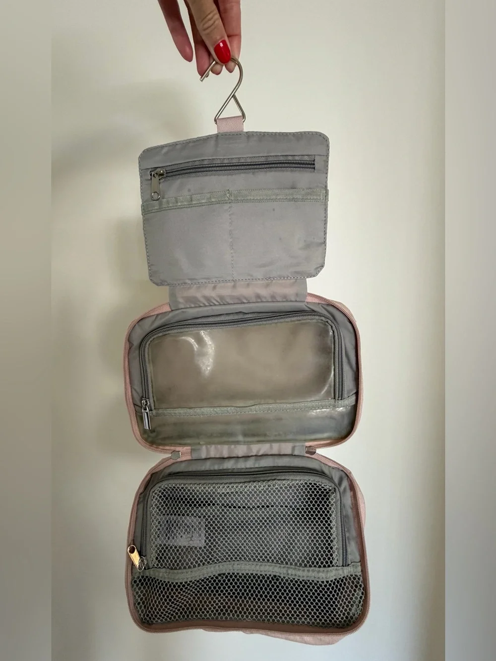 West Elm Pink Travel Toiletry Bag - Hanging Cosmetic Organizer